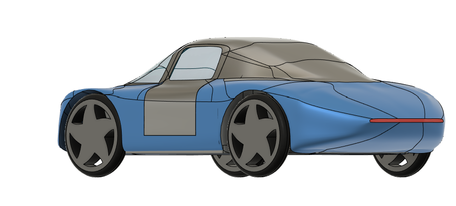 小型电动汽车造型3D数模图纸 STEP格式